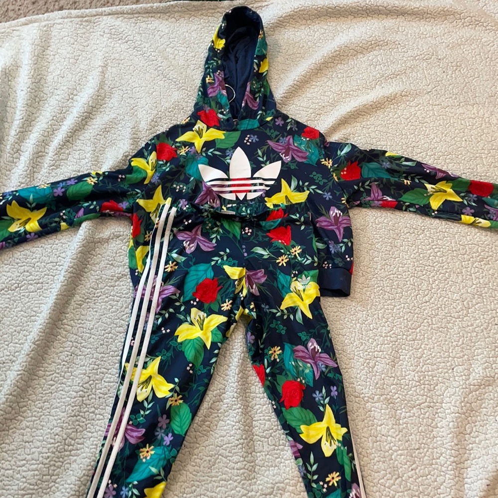 Floral Adidas 2 piece set.